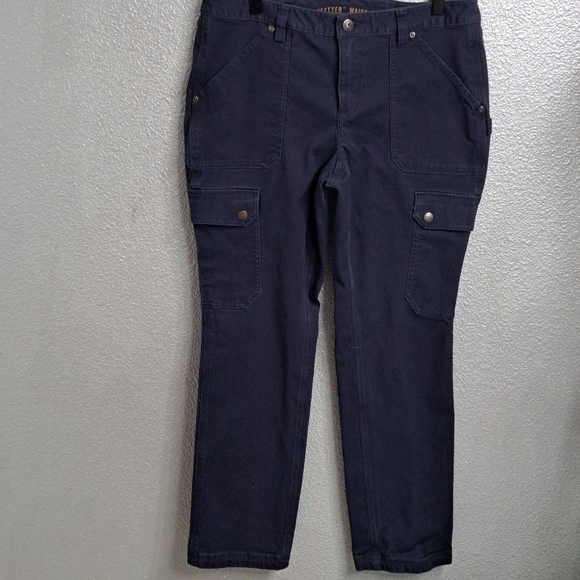 Duluth Trading Navy Blue Curvesetter Waistband Pants - Picture 1 of 4